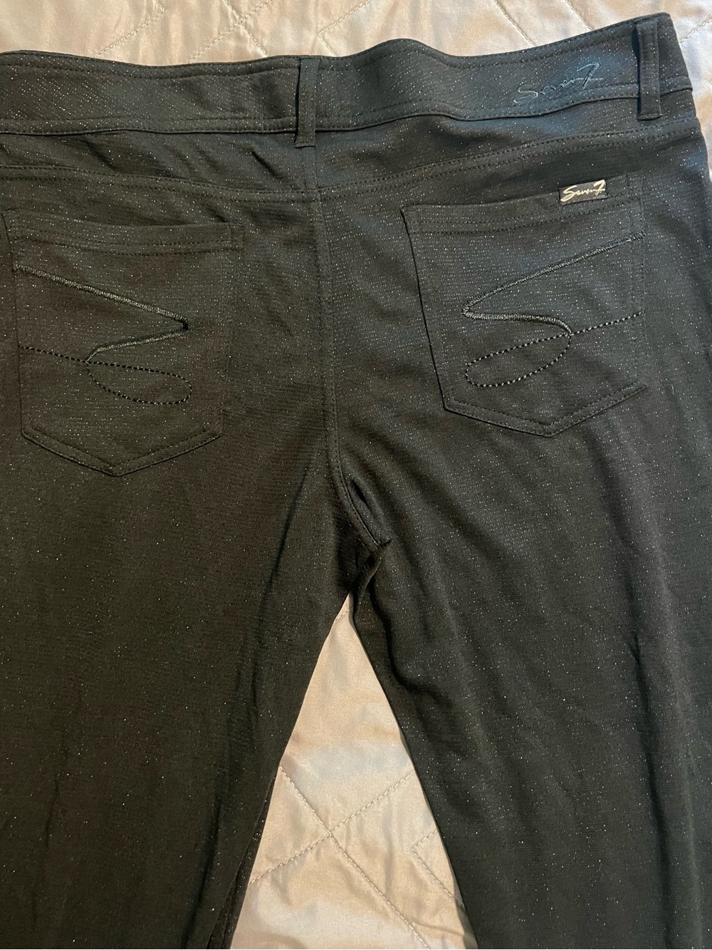 Seven7 Black Sparkle Straight Leg Trousers